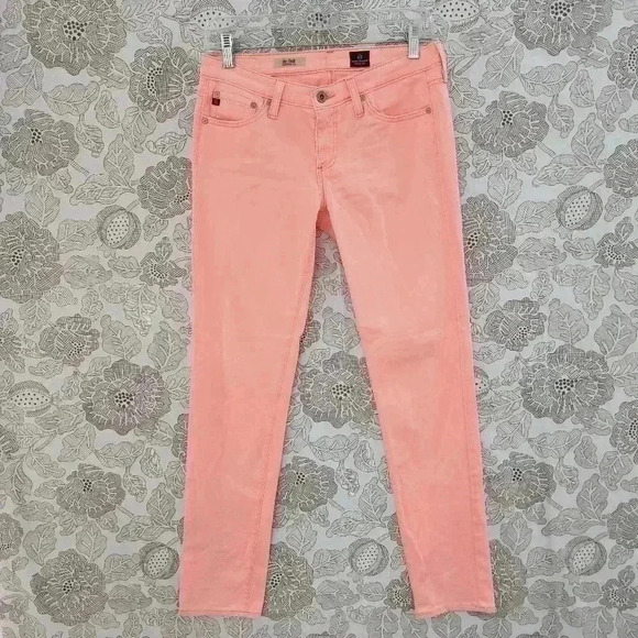 Ag Adriano Goldschmied The Stile Cigarette Low Rise Skinny Jeans Orange Women's - Picture 1 of 10